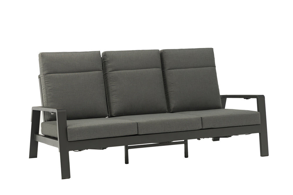 Sofá 3 plazas Albury aluminio antracita | Kubu #