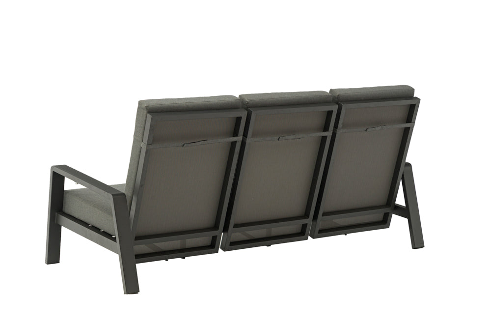 Sofá 3 plazas Albury aluminio antracita | Kubu #