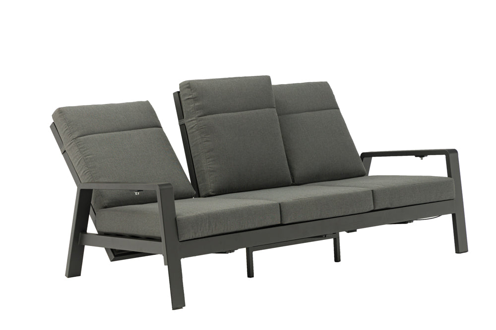 Sofá 3 plazas Albury aluminio antracita | Kubu #