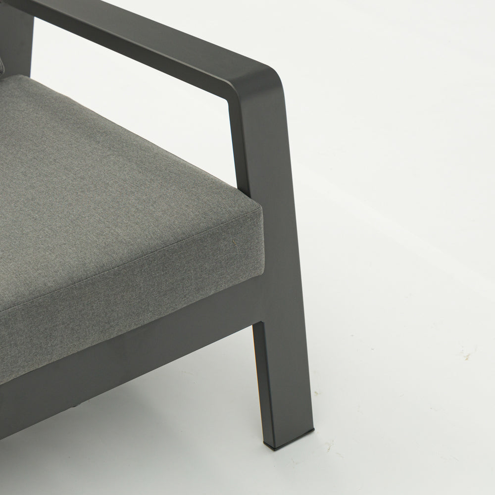 Sofá 3 plazas Albury aluminio antracita | Kubu #
