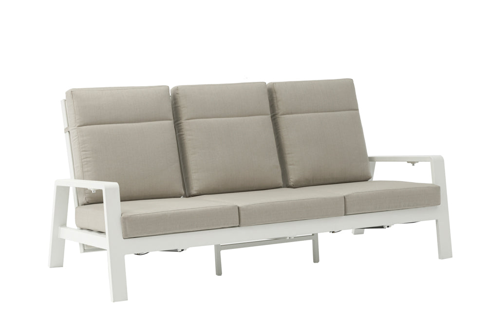 Sofá 3 plazas Albury aluminio blanco | Kubu #