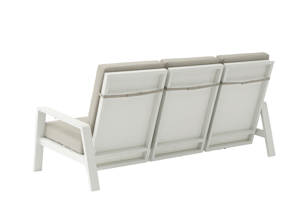 Sofá 3 plazas Albury aluminio blanco | Kubu #