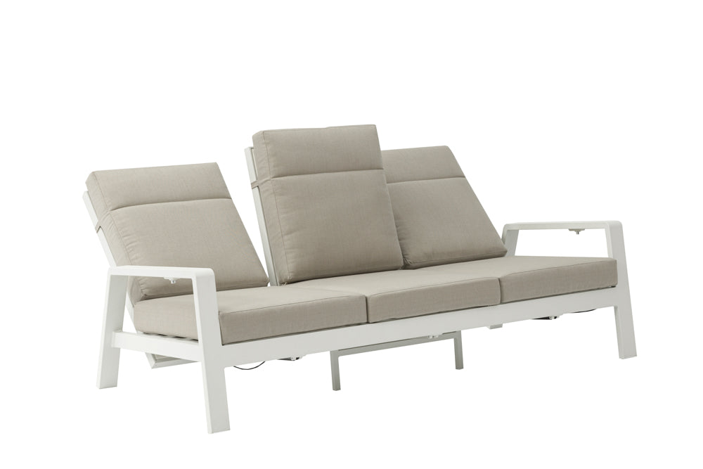Sofá 3 plazas Albury aluminio blanco | Kubu #