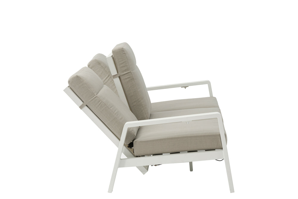 Sofá 3 plazas Albury aluminio blanco | Kubu #