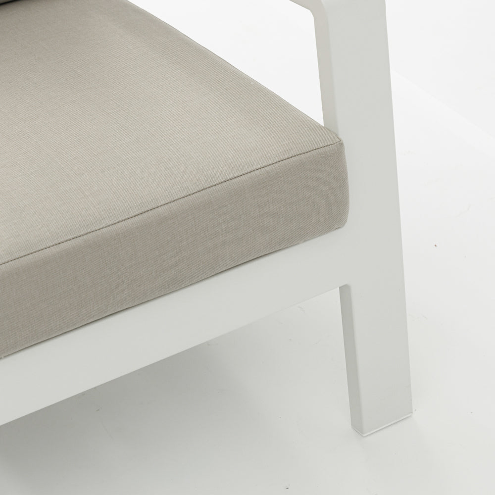 Sofá 3 plazas Albury aluminio blanco | Kubu #