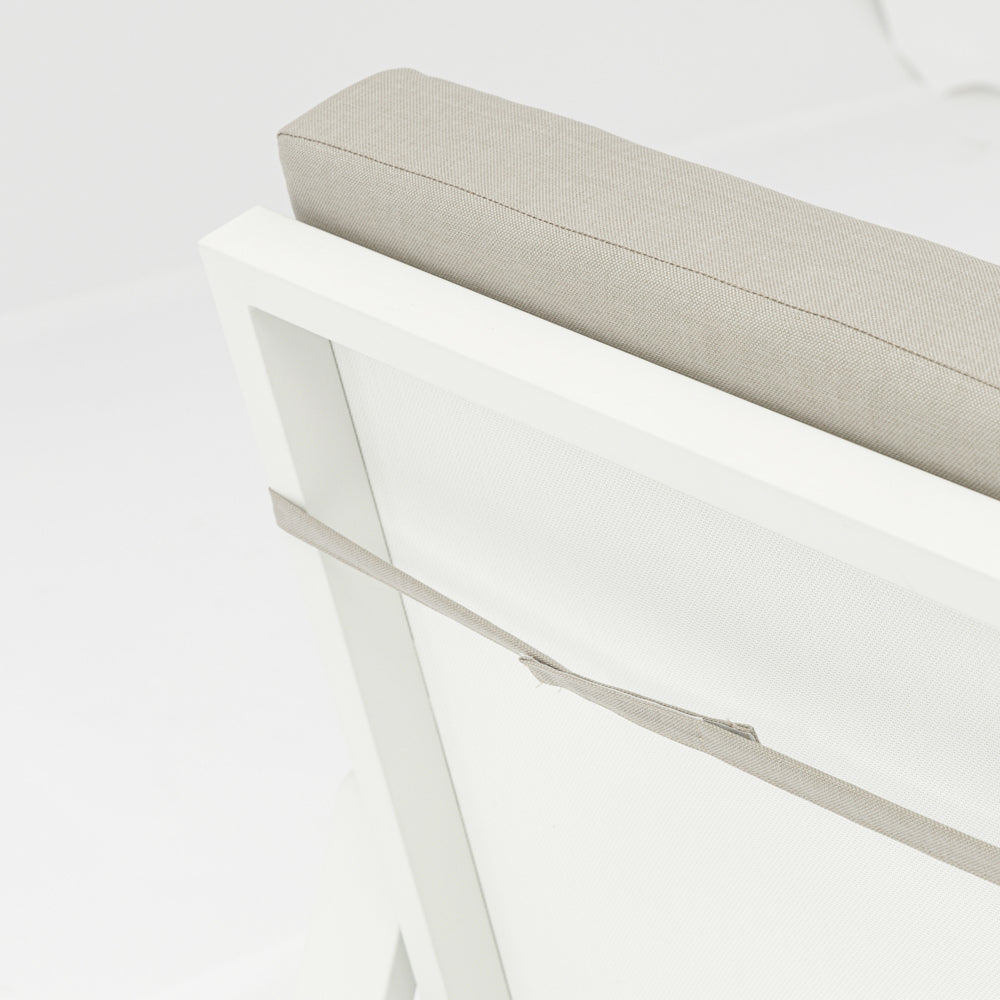 Sofá 3 plazas Albury aluminio blanco | Kubu #
