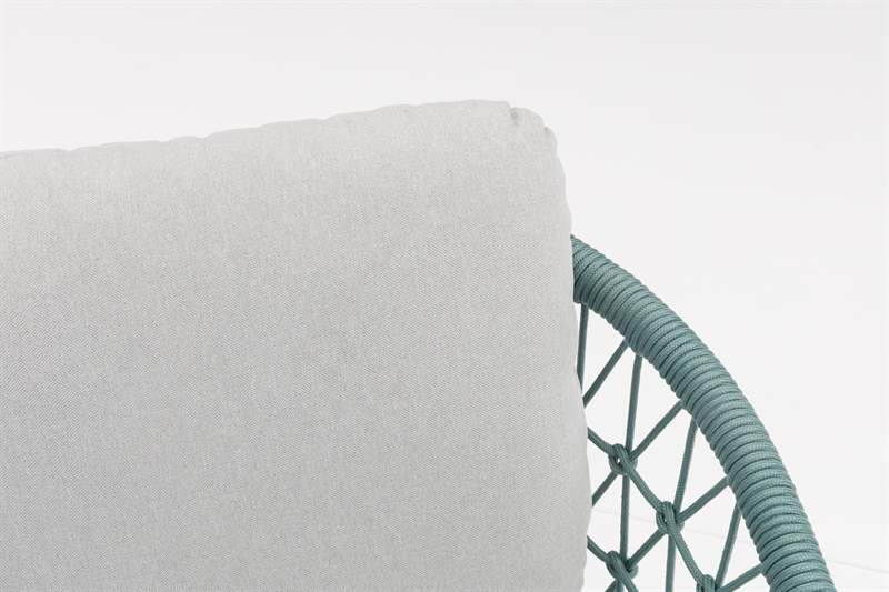 Sofá 3 plazas Nelayan aluminio blanco cuerda aqua | Kubu #
