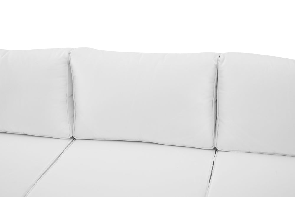 Sofá 3 plazas Niland aluminio y cojinería blanca | Kubu #