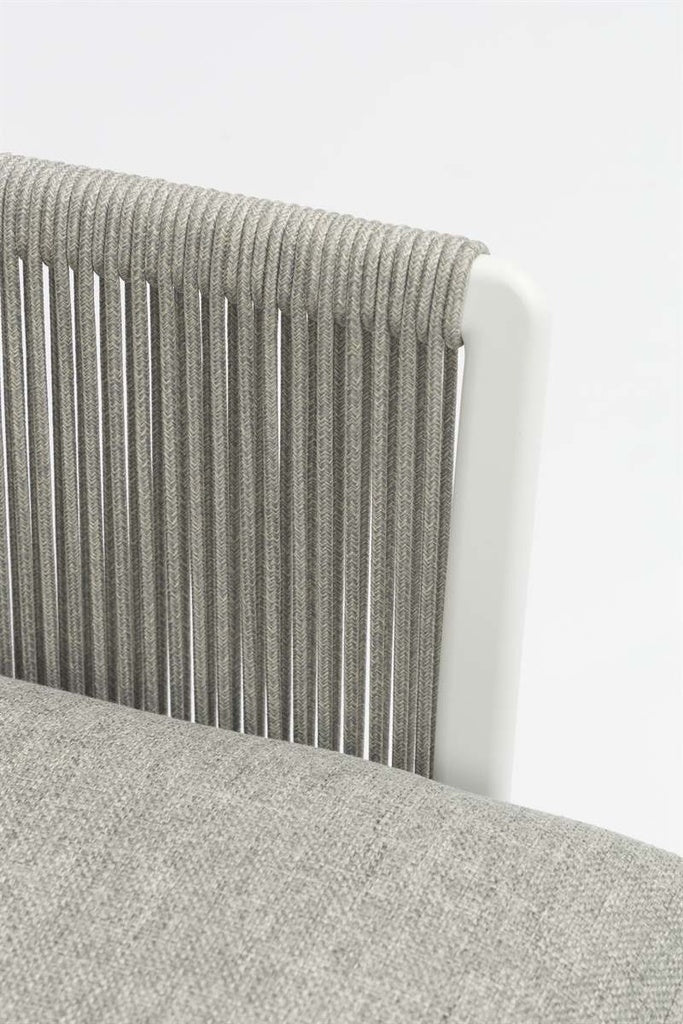 Sofá 3 plazas Silai aluminio blanco textil gris medio | Kubu #
