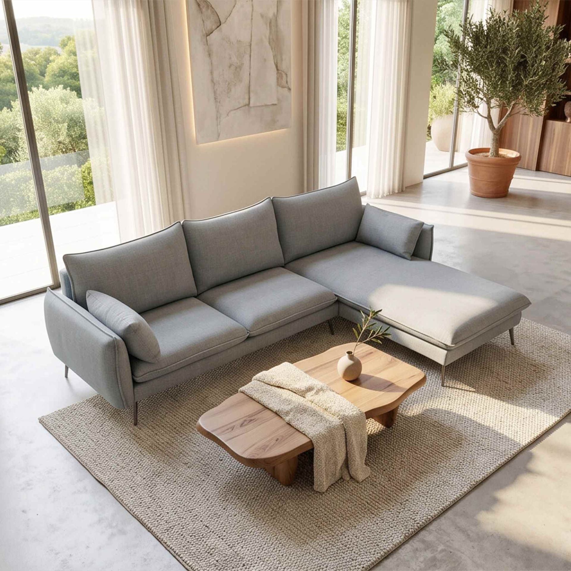 Sofá Albury Chaise Longue Derecha Aqua | KUBU | KUBU #