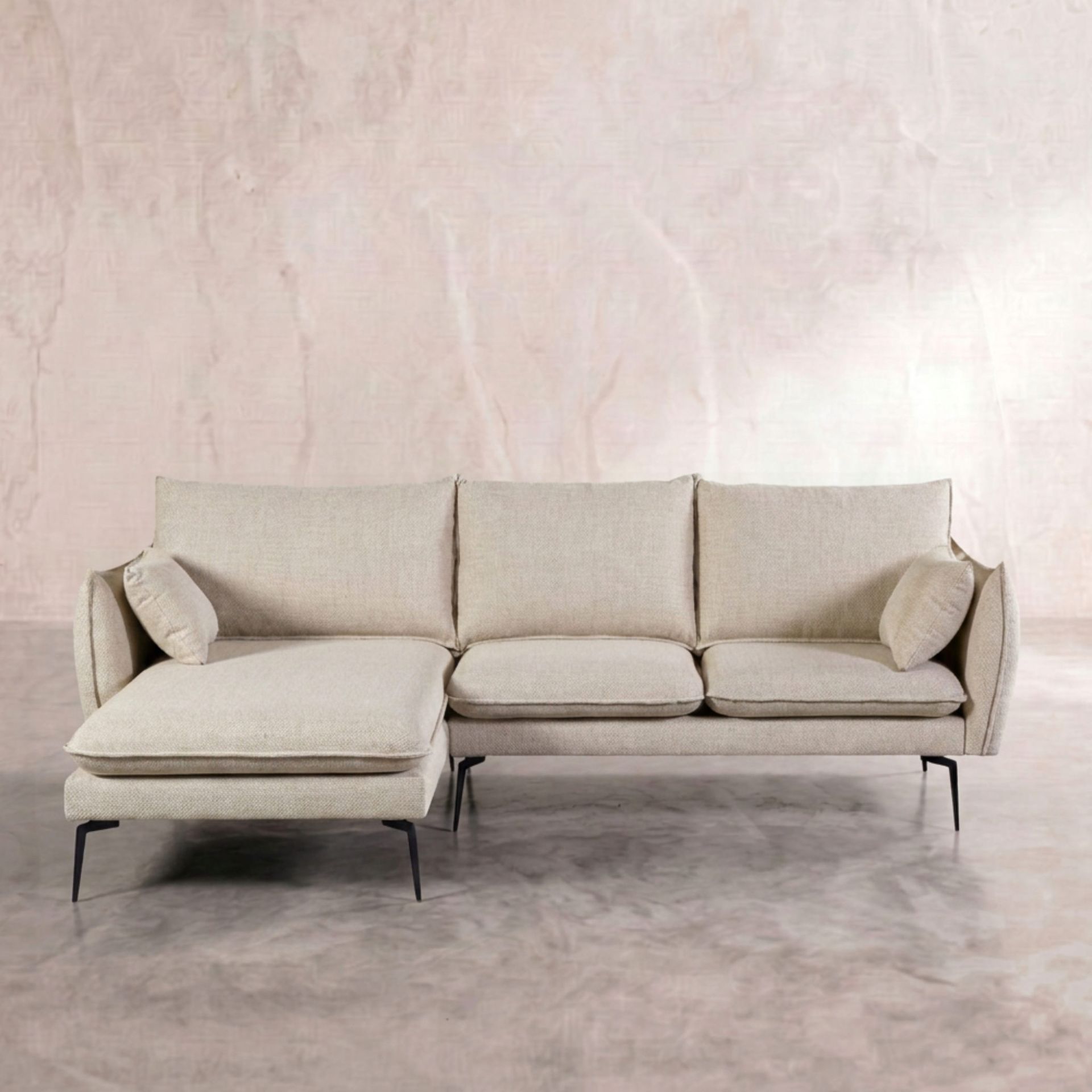 Sofá Albury Chaise Longue Derecha Blanco Marfil | KUBU | KUBU #