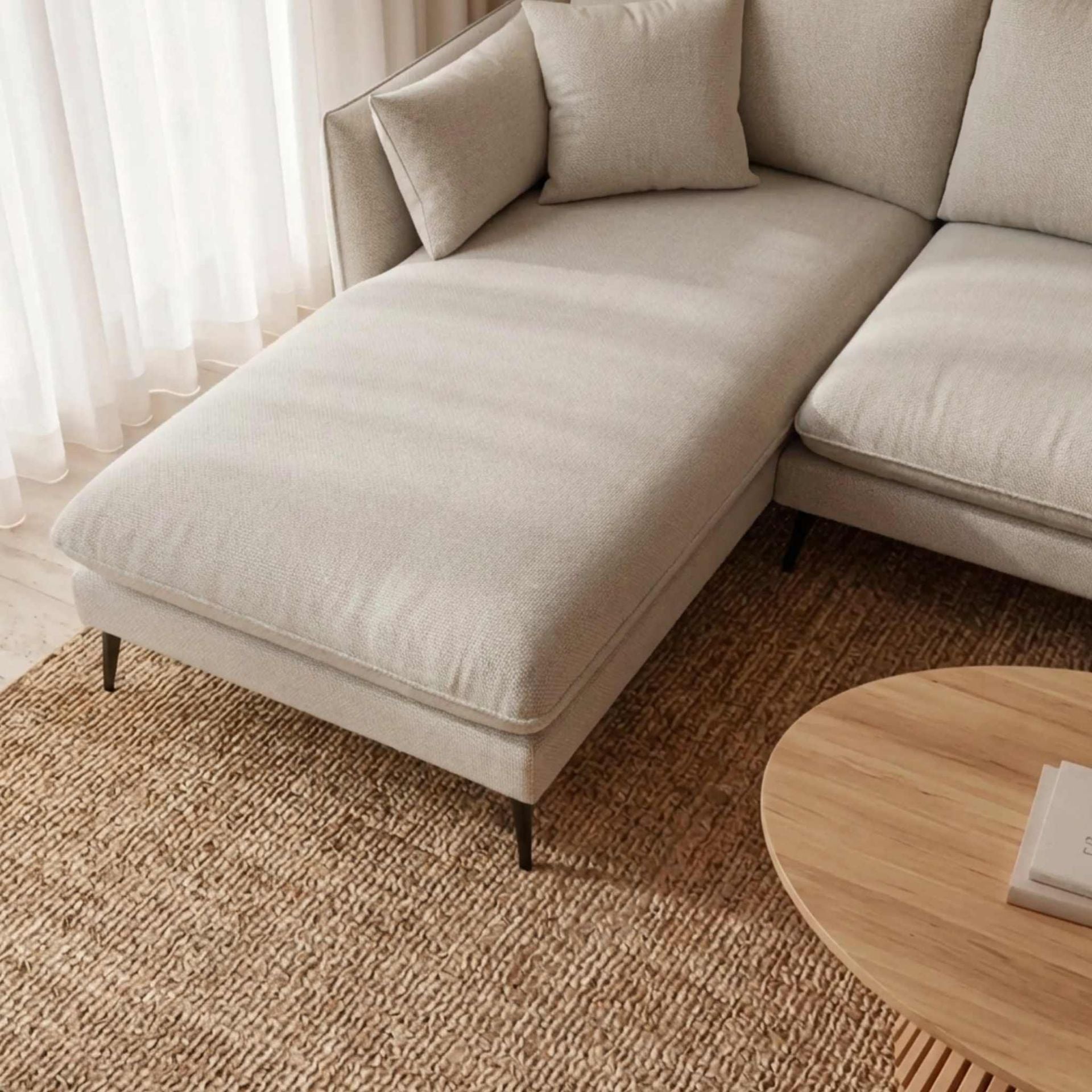 Sofá Albury Chaise Longue Izquierda Blanco Marfil | KUBU | KUBU #