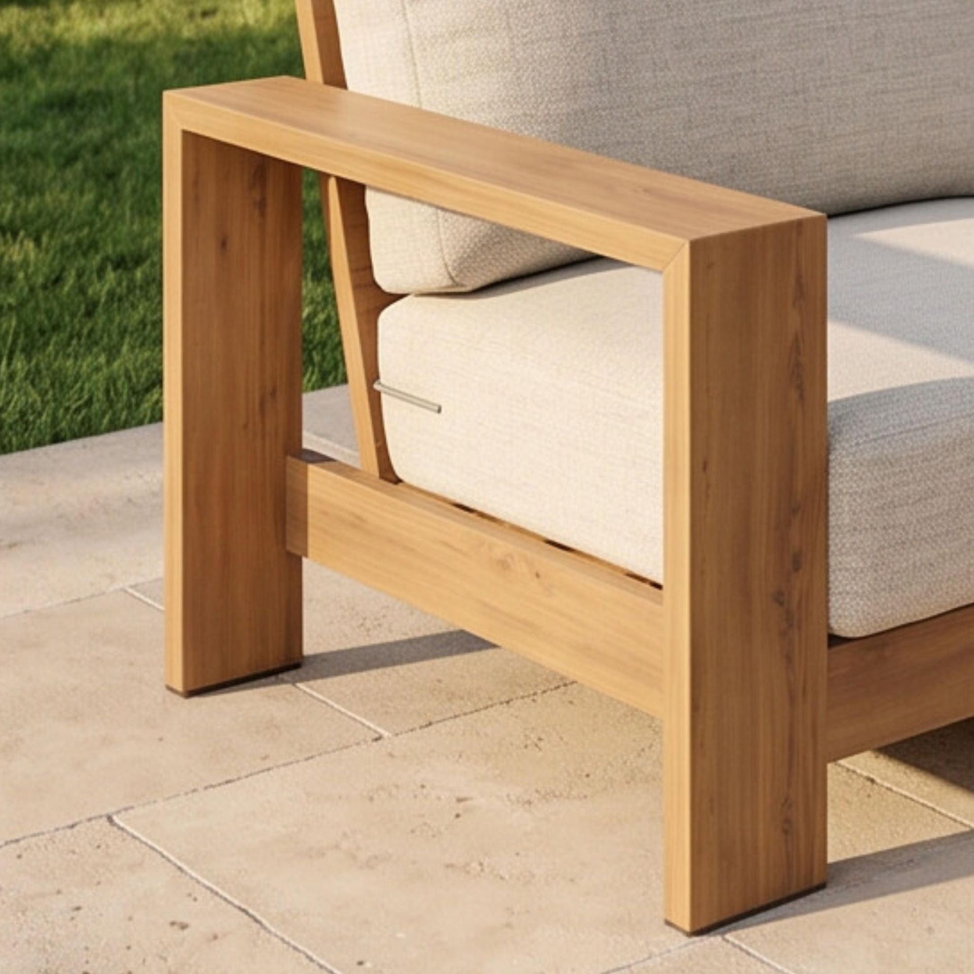 Sofá Exterior 3 Plazas Java 240x85x75cm | Efecto Teca | KUBU #