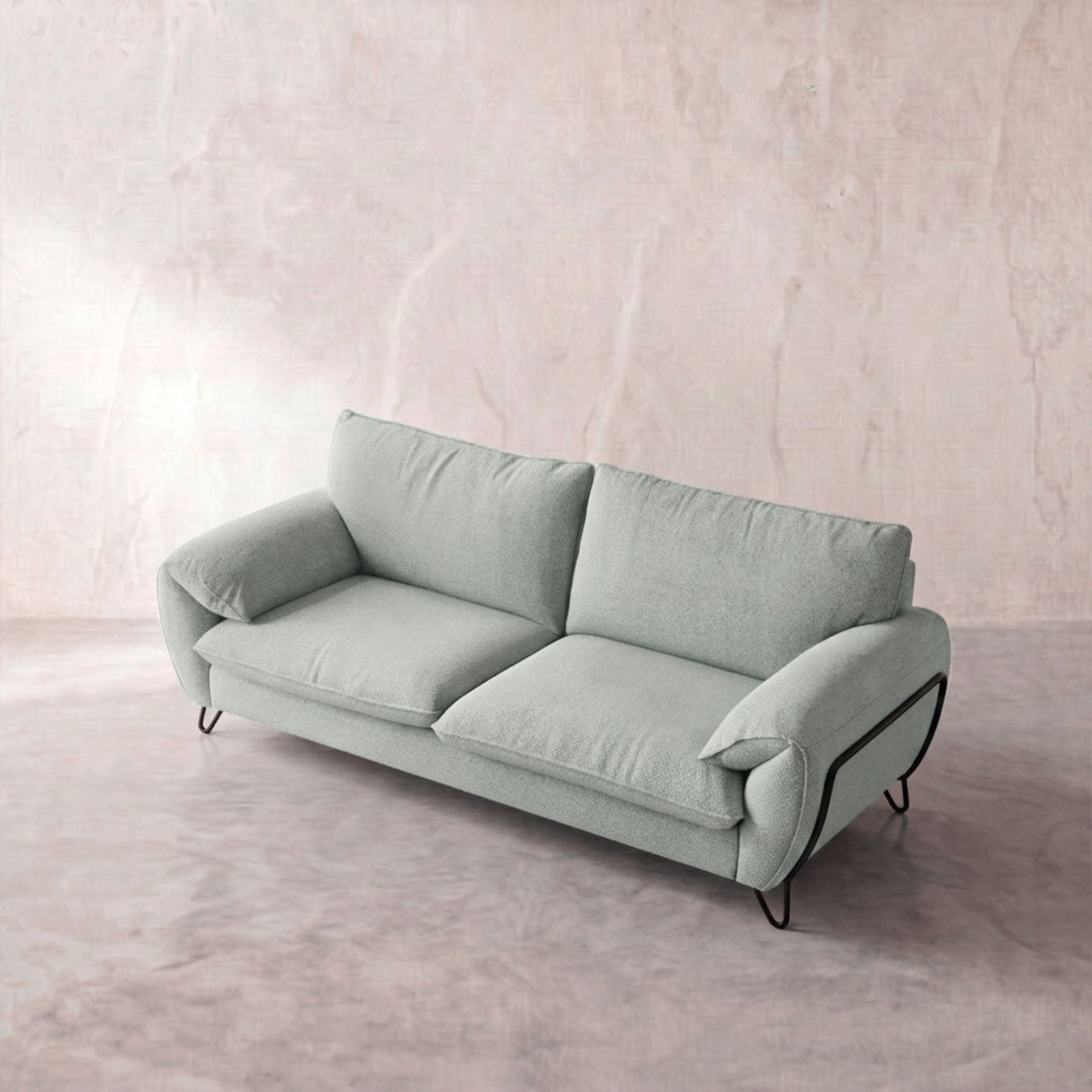 Sofá Lucaston 3 Plazas Aqua | Diseño Mid-Century y Confort | KUBU #