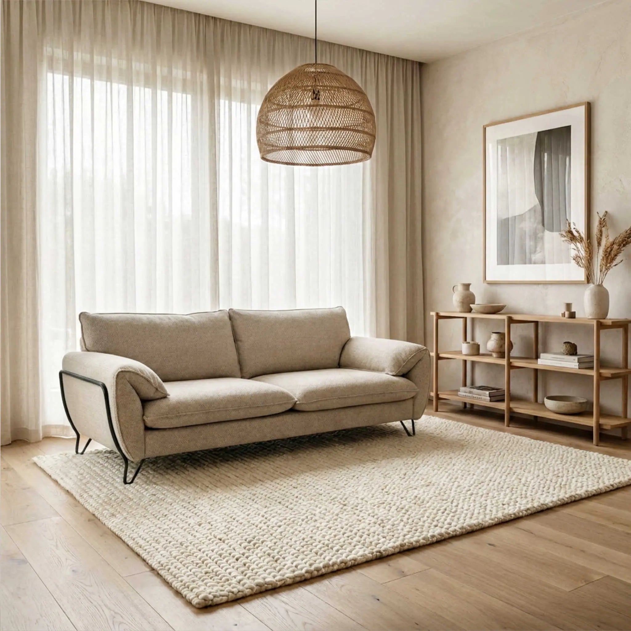 Sofá Lucaston 3 Plazas Blanco Marfil | KUBU | KUBU #