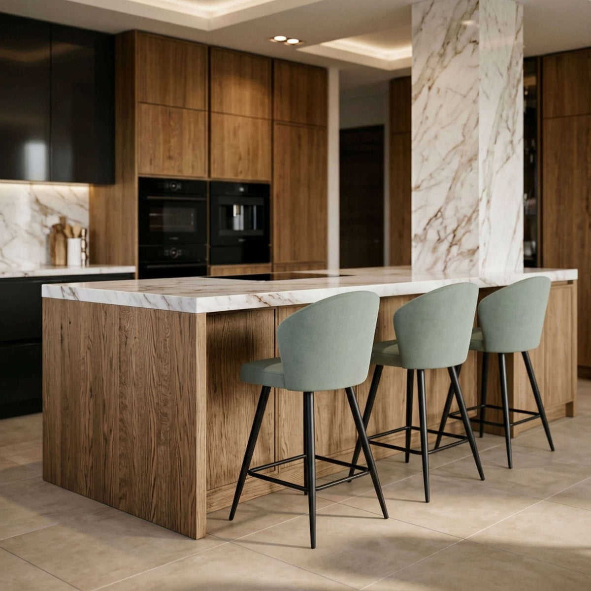 Taburete Alto Langford Aqua | Confort y estilo | KUBU #