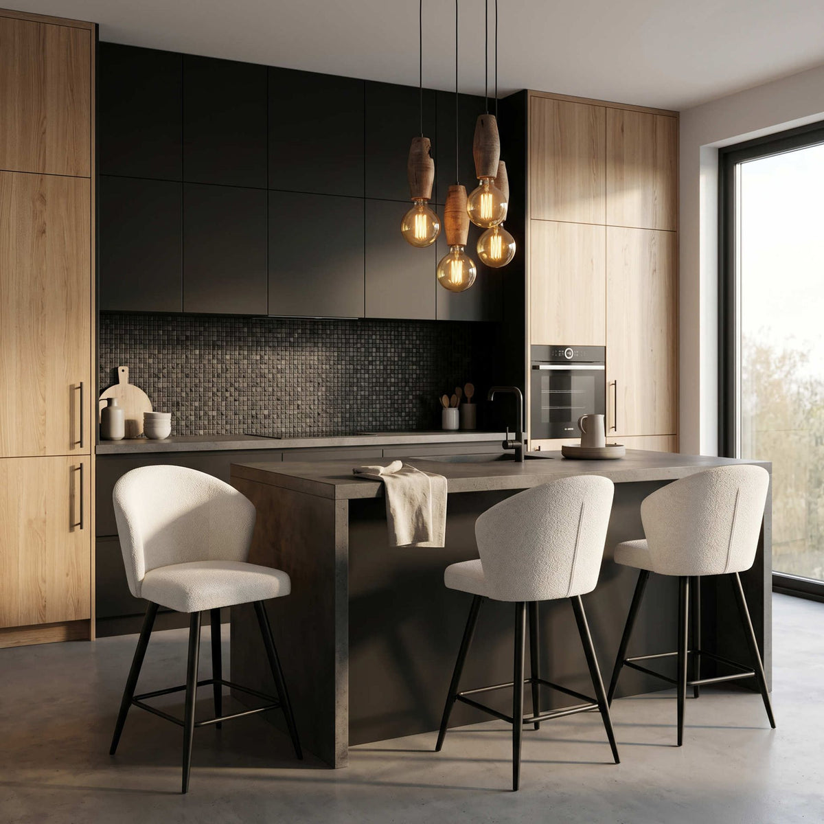 Taburete Alto Langford White Alpine | Confort y estilo | KUBU #