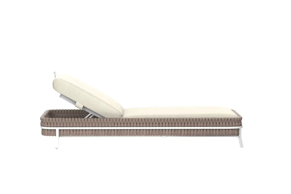 Tumbona Anmore aluminio blanco textil greige | Kubu #