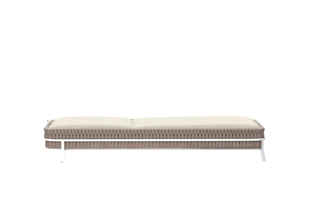 Tumbona Anmore aluminio blanco textil greige | Kubu #