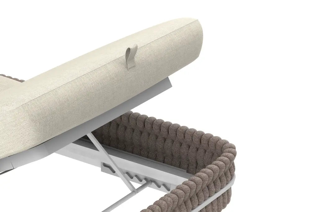 Tumbona Anmore aluminio blanco textil greige | Kubu #