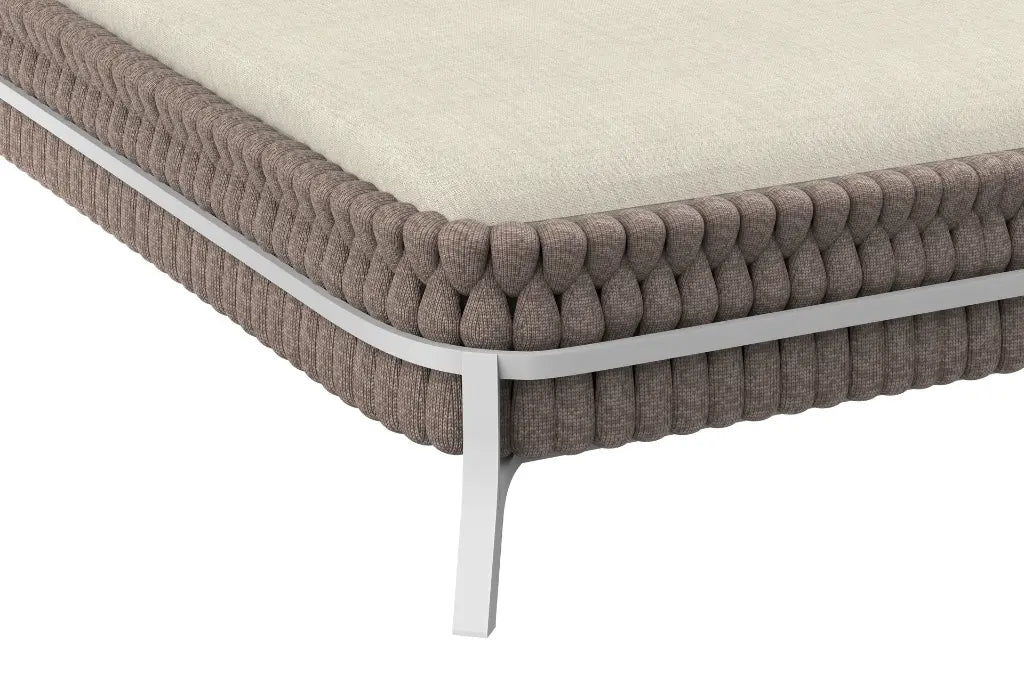 Tumbona Anmore aluminio blanco textil greige | Kubu #