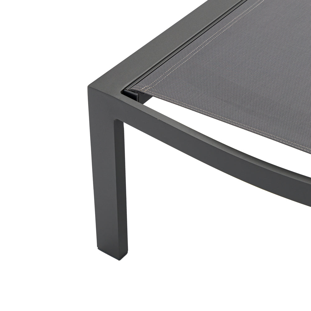 Tumbona Bangor aluminio antracita y textilene antracita | Kubu #