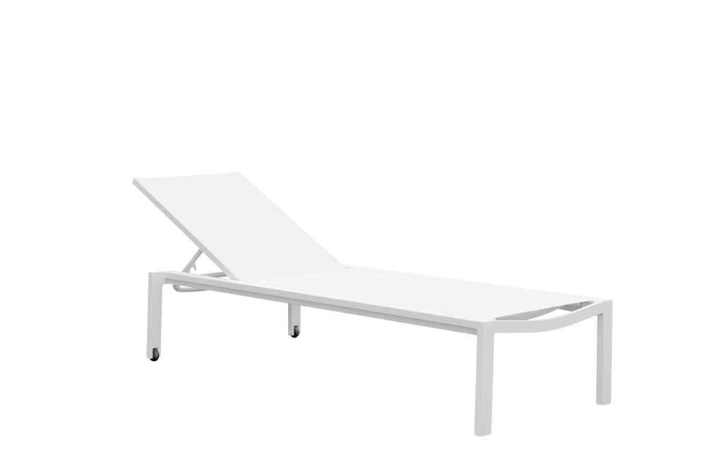 Tumbona Bangor aluminio blanco y textilene blanco | Kubu #