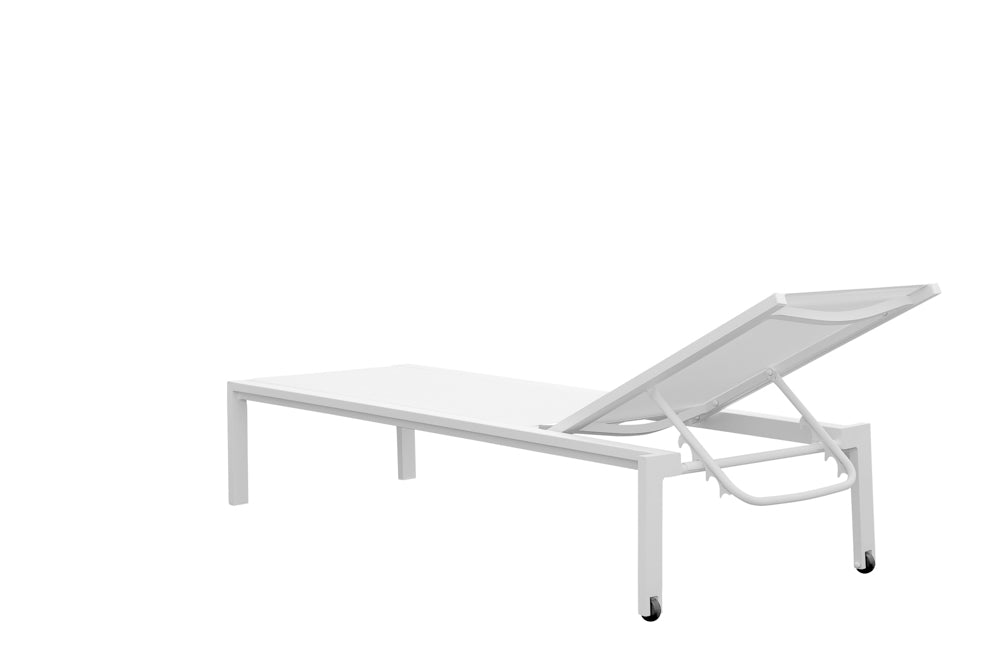 Tumbona Bangor aluminio blanco y textilene blanco | Kubu #