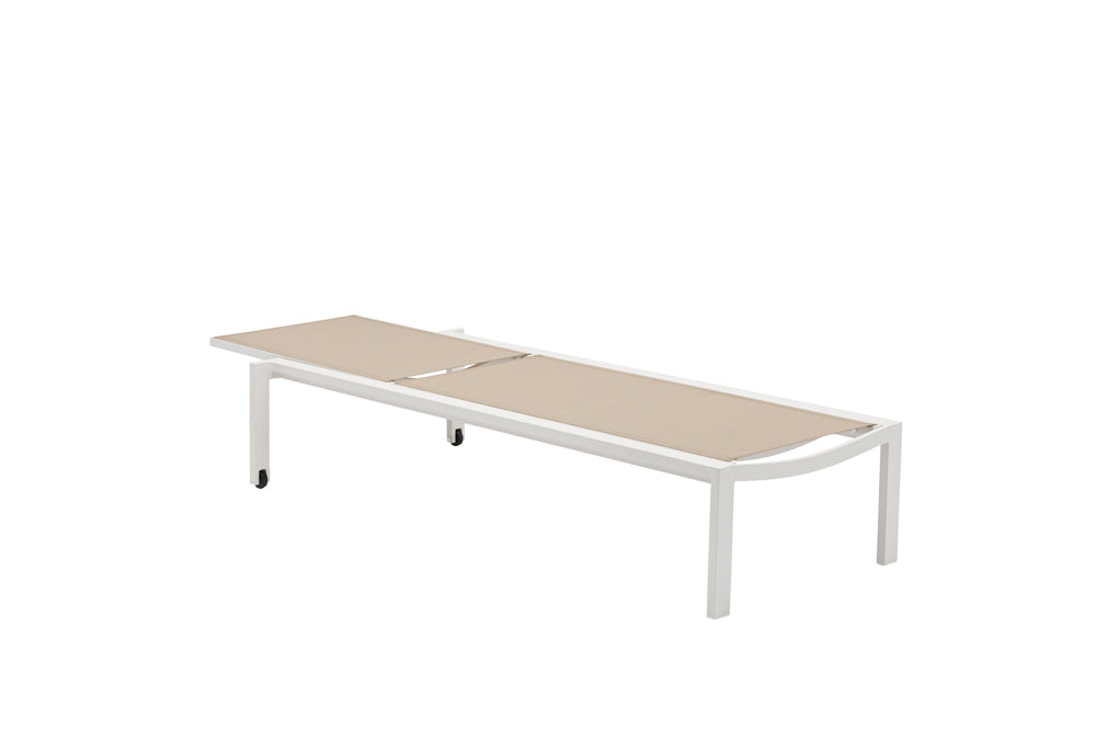 Tumbona Bangor aluminio blanco y textilene taupe | Kubu #
