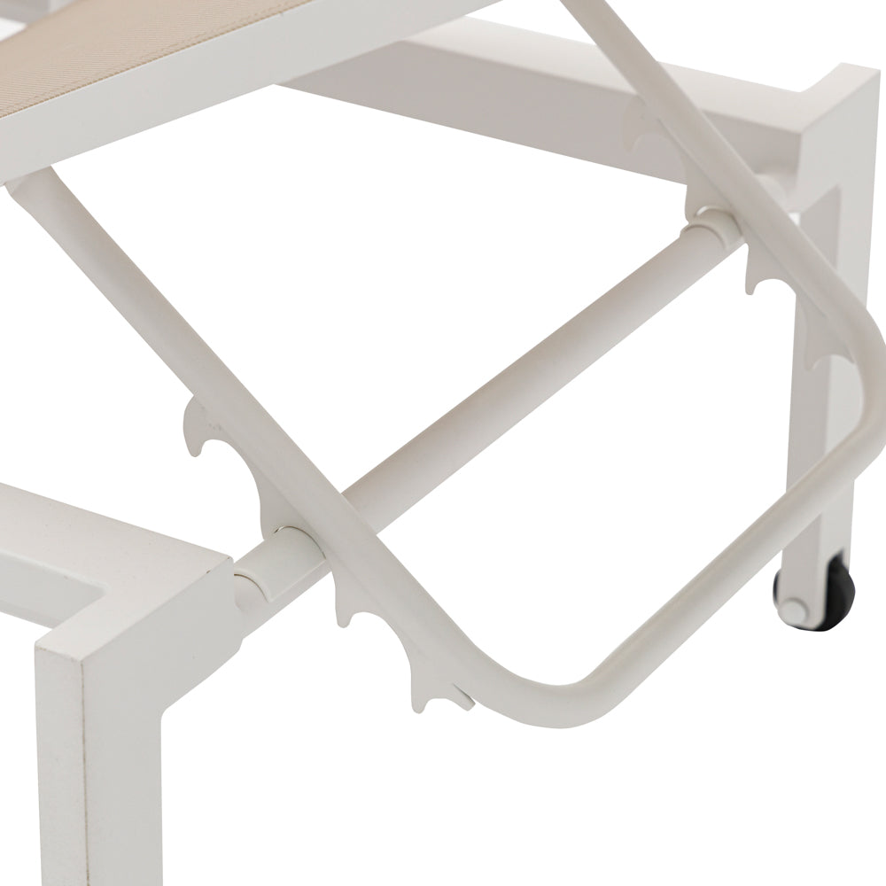 Tumbona Bangor aluminio blanco y textilene taupe | Kubu #