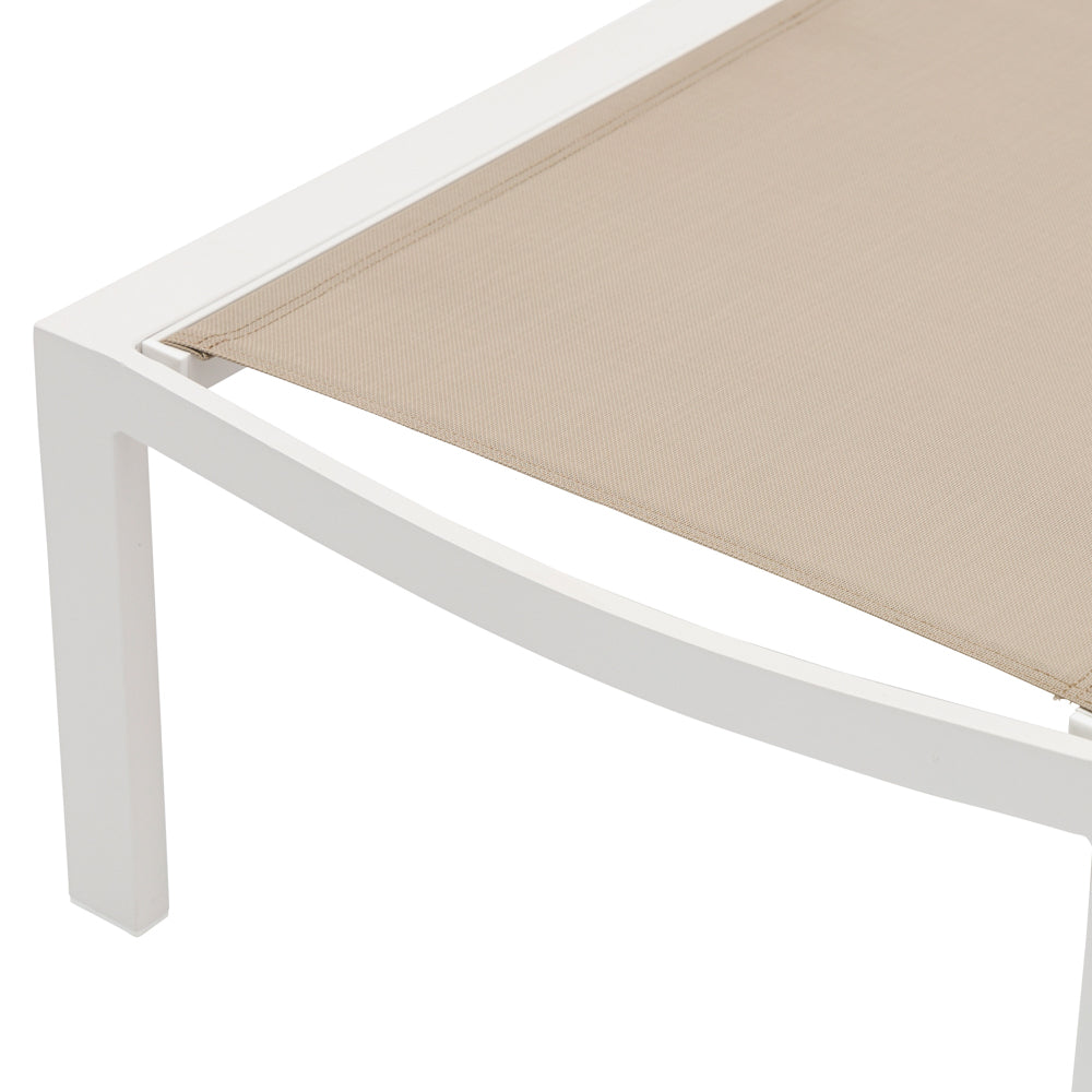 Tumbona Bangor aluminio blanco y textilene taupe | Kubu #
