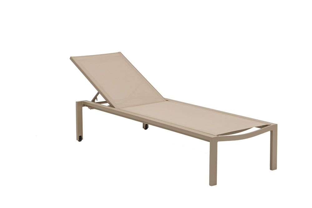 Tumbona Bangor aluminio  y textilene taupe | Kubu #