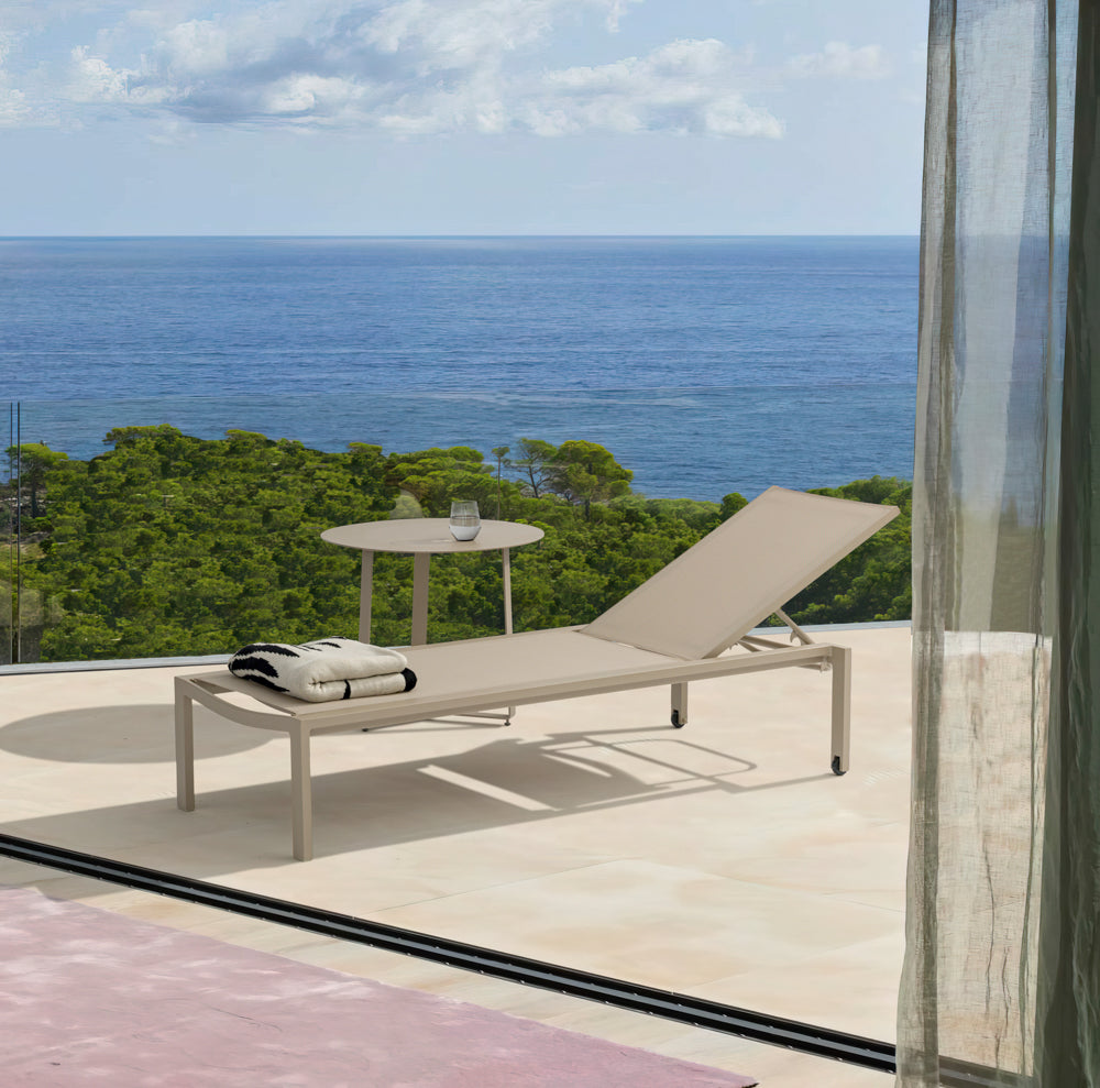 Tumbona Bangor aluminio  y textilene taupe | Kubu #