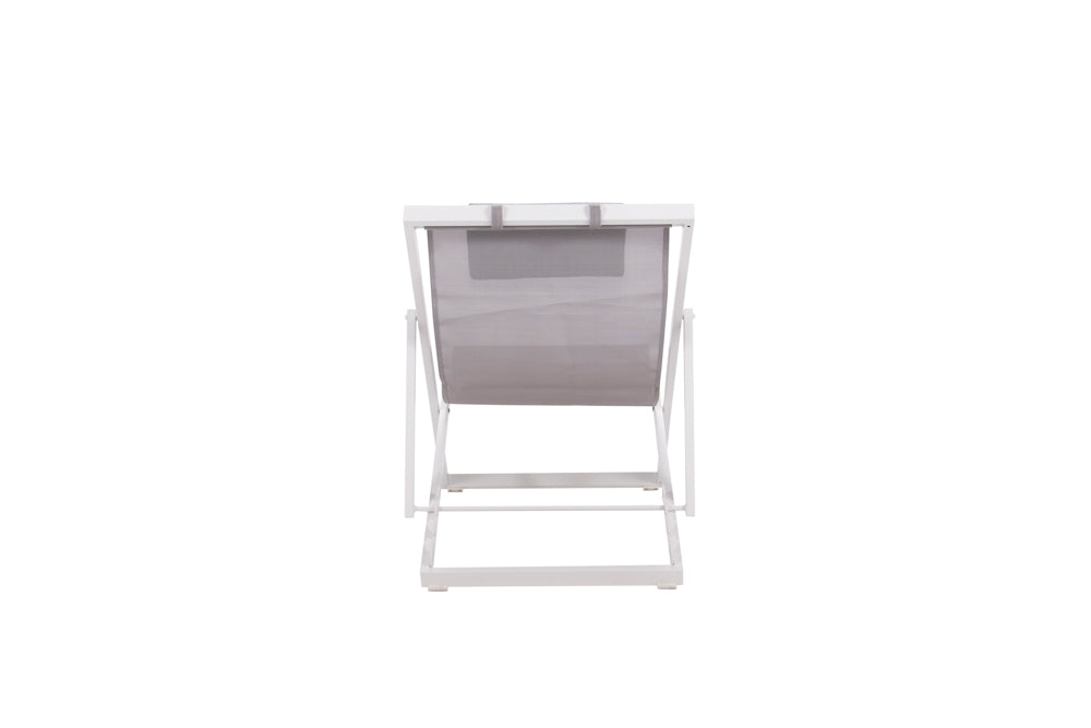 Tumbona Davis aluminio blanco y textilene gris claro | Kubu #