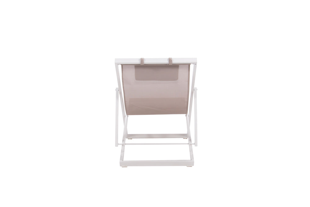 Tumbona Davis aluminio blanco y textilene taupe | Kubu #