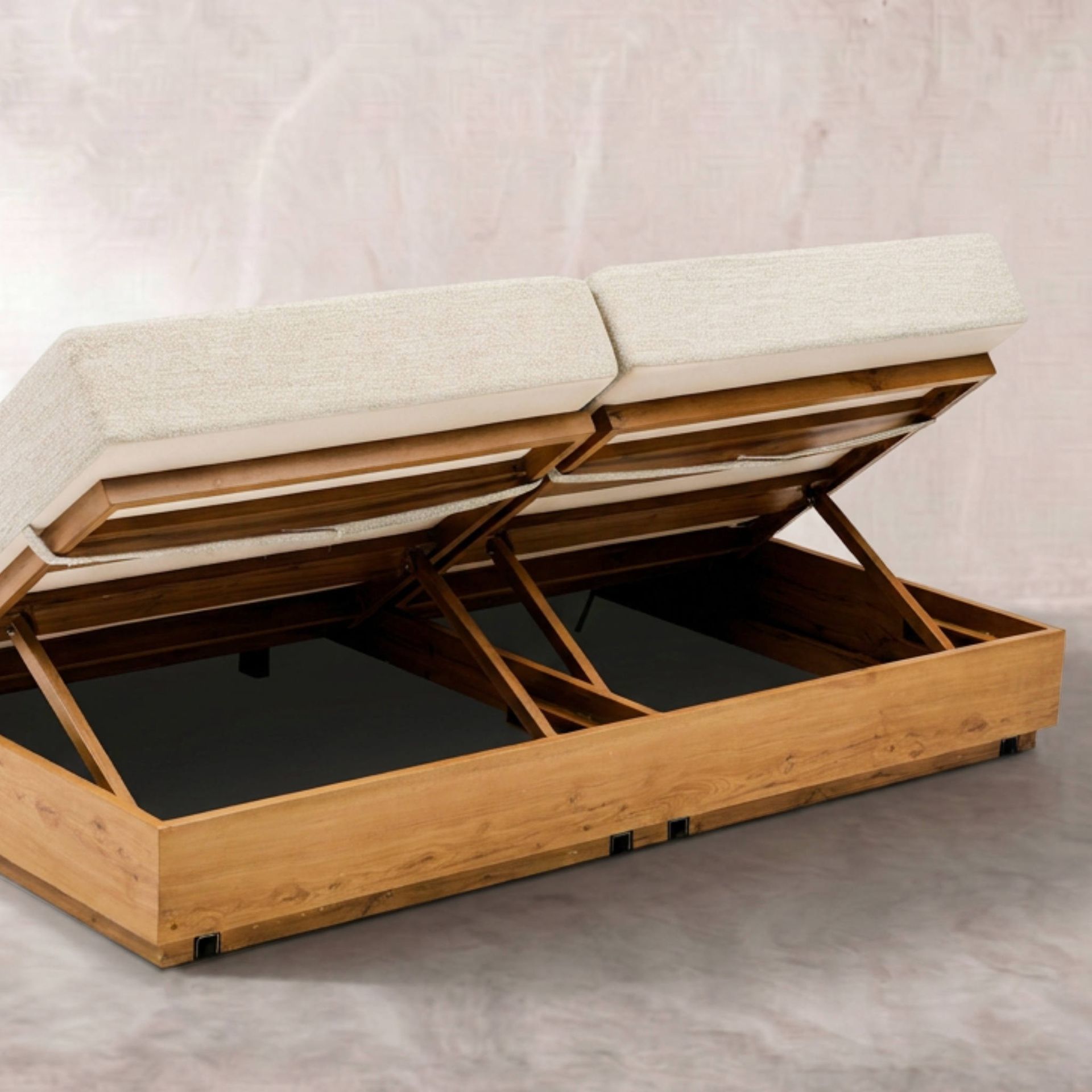 Tumbona Doble Exterior Java 190x160x36cm | Efecto Teca | KUBU #