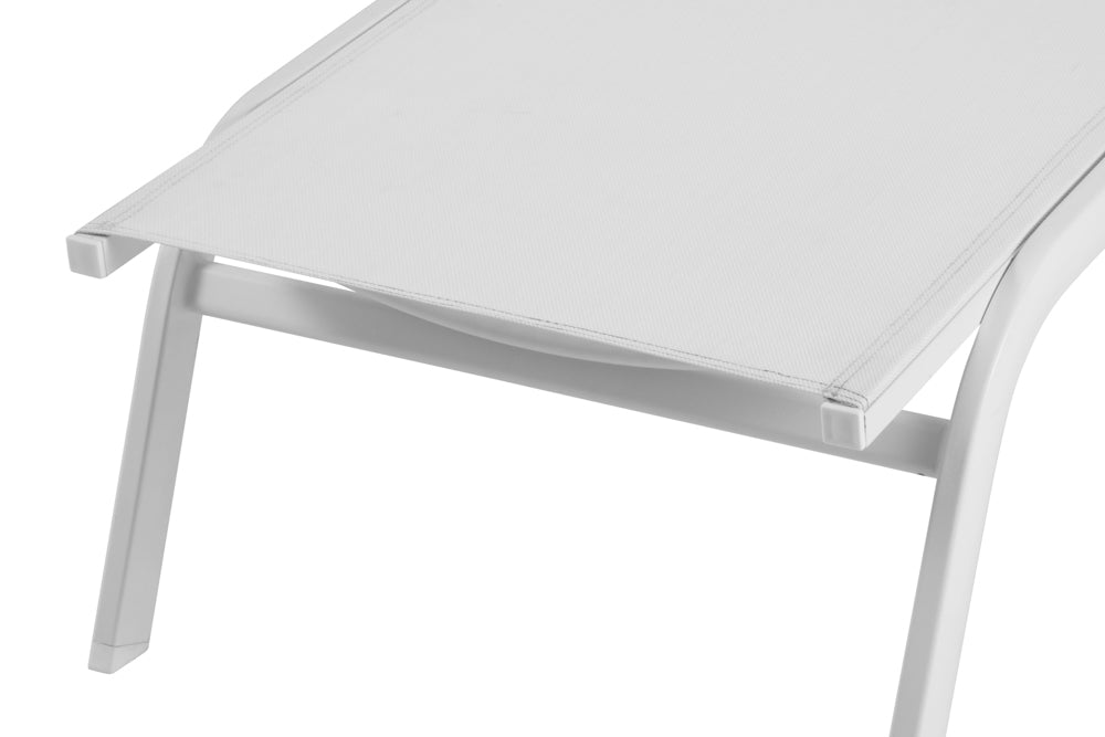 Tumbona Galt aluminio blanco y textilene blanco | Kubu #