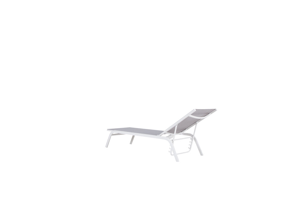 Tumbona Galt aluminio blanco y textilene gris claro | Kubu #
