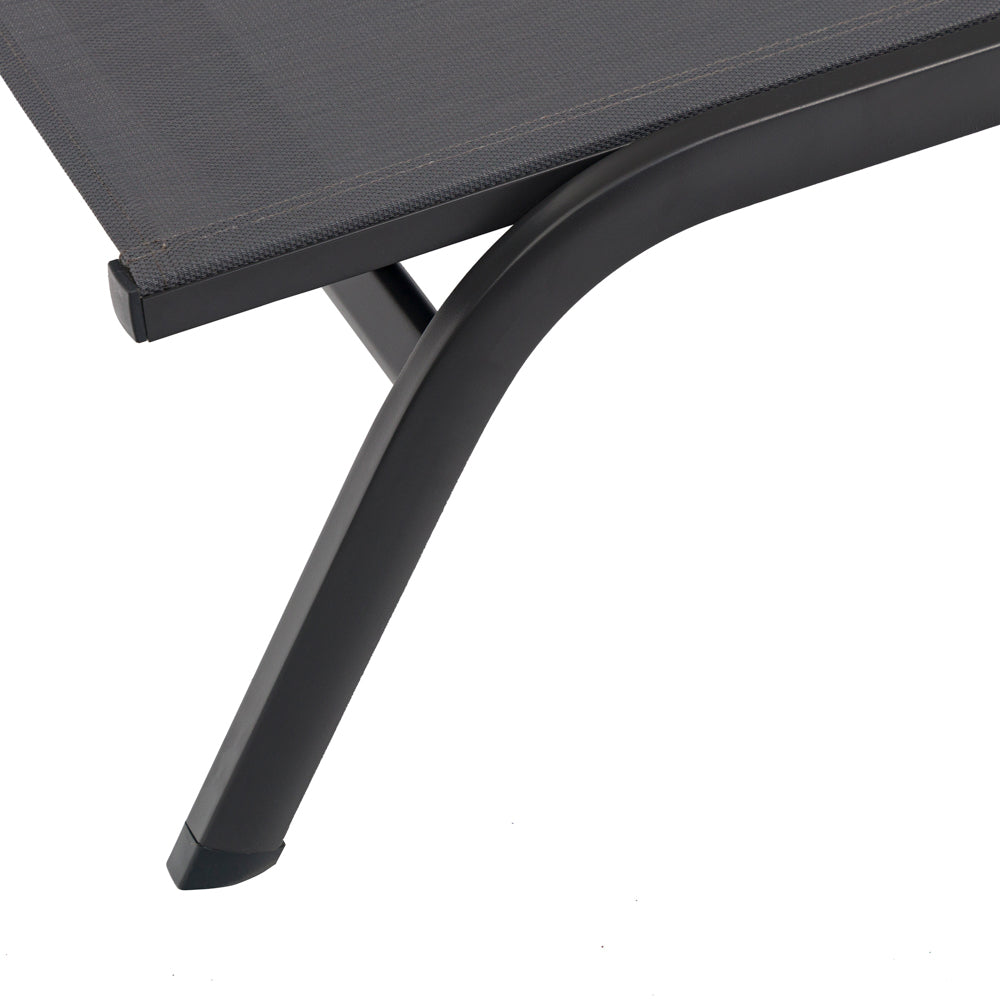 Tumbona Galt aluminio y textilene antracita | Kubu #