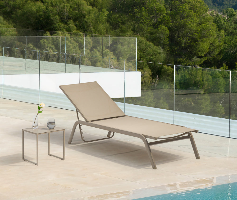 Tumbona Galt aluminio y textilene taupe | Kubu #