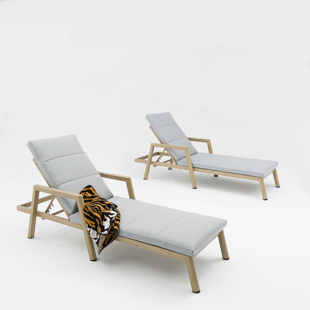 Tumbona Harmony aluminio efecto madera. | Kubu #