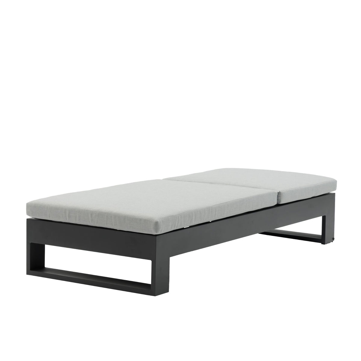 Tumbona Niland aluminio antracita y cojinería gris medio | KUBU #