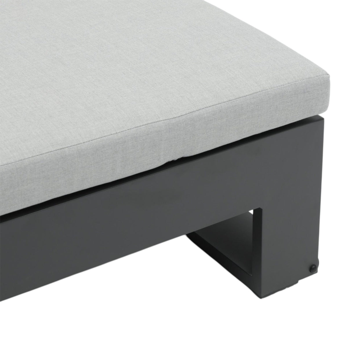 Tumbona Niland aluminio antracita y cojinería gris medio | KUBU #