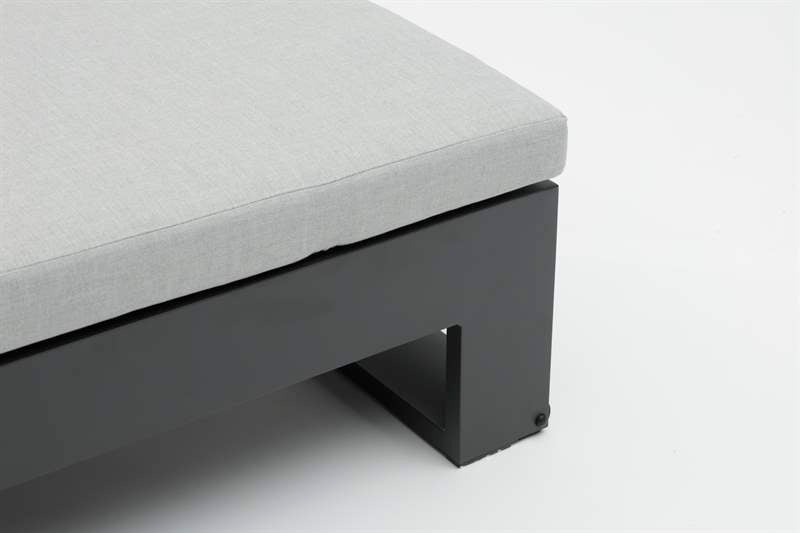Tumbona Niland aluminio antracita y cojinería gris medio | Kubu #