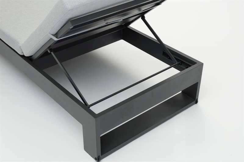 Tumbona Niland aluminio antracita y cojinería gris medio | Kubu #