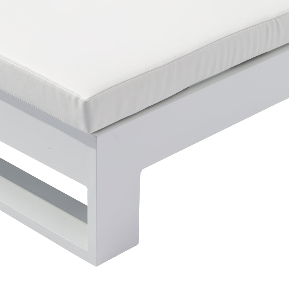 Tumbona Niland aluminio y tejido náutico blanco | Kubu #