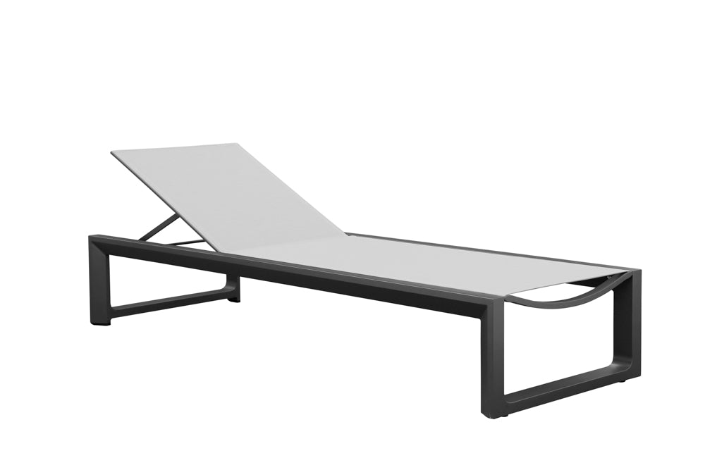 Tumbona Onix aluminio antracita textilene gris medio | Kubu #