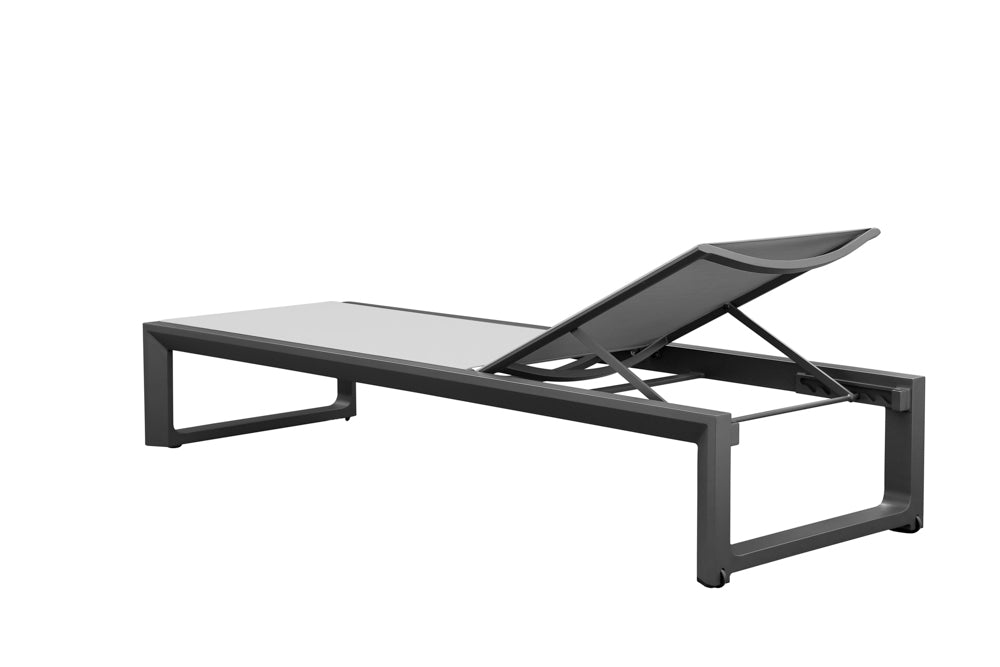 Tumbona Onix aluminio antracita textilene gris medio | Kubu #