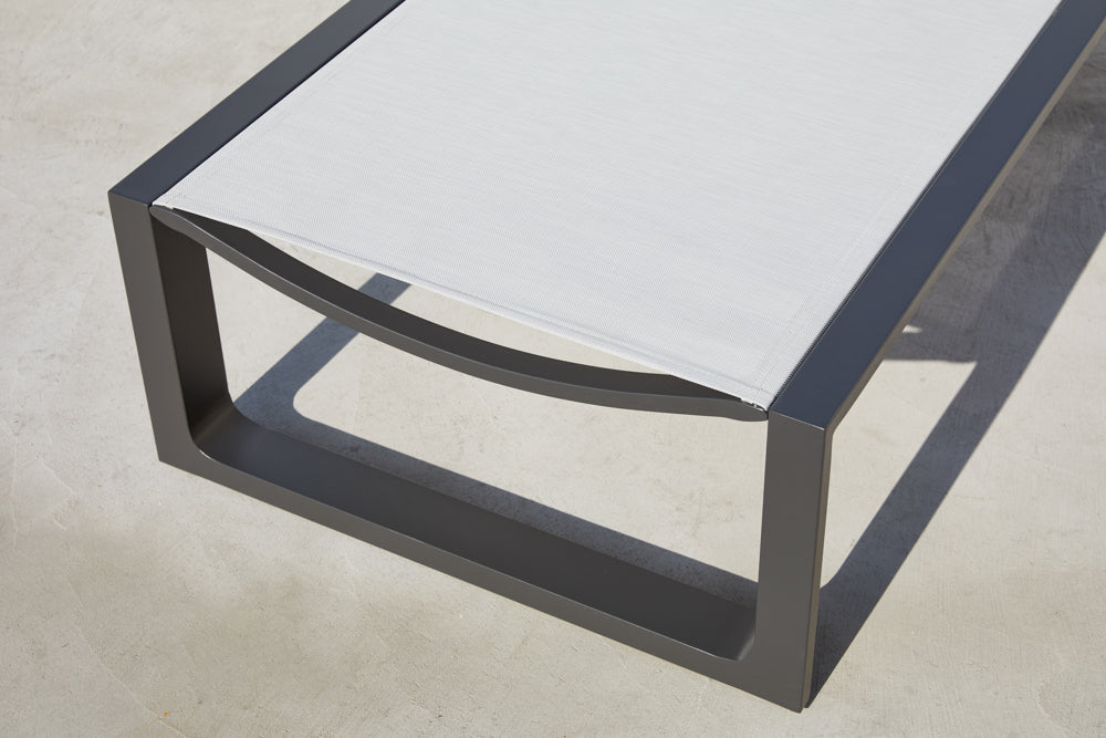 Tumbona Onix aluminio antracita textilene gris medio | Kubu #