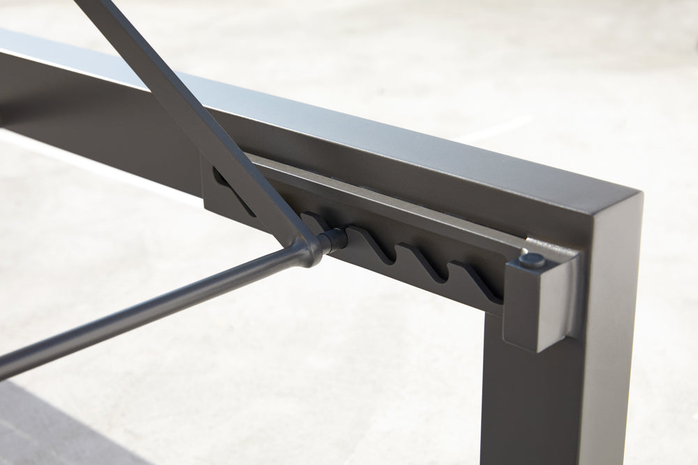 Tumbona Onix aluminio antracita textilene gris medio | Kubu #